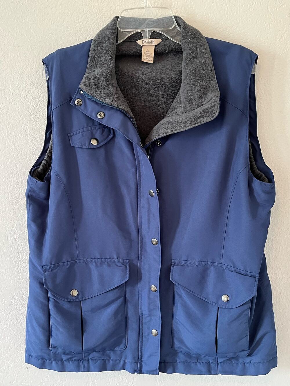 Duluth Trading Blue Fleece Lined Vest Women's Large